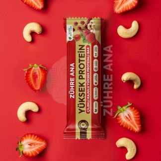 Proteinriegel mit Erdbeere und Cashew